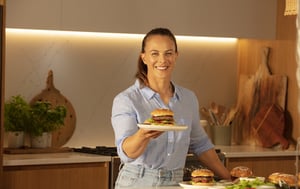 Dame Lisa Carrington with Angel Bay Burger