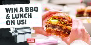 Angel Bay - Win a BBQ Lunch on Us poster.
